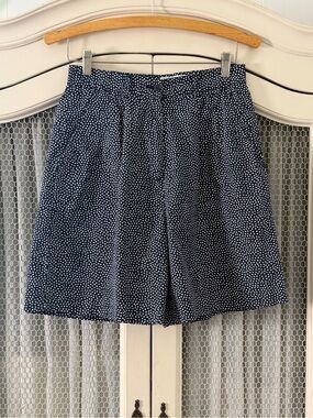 Vintage 90’s Cotton Izod Club High Waisted Pleated Nautical Polka Dot Print Shor